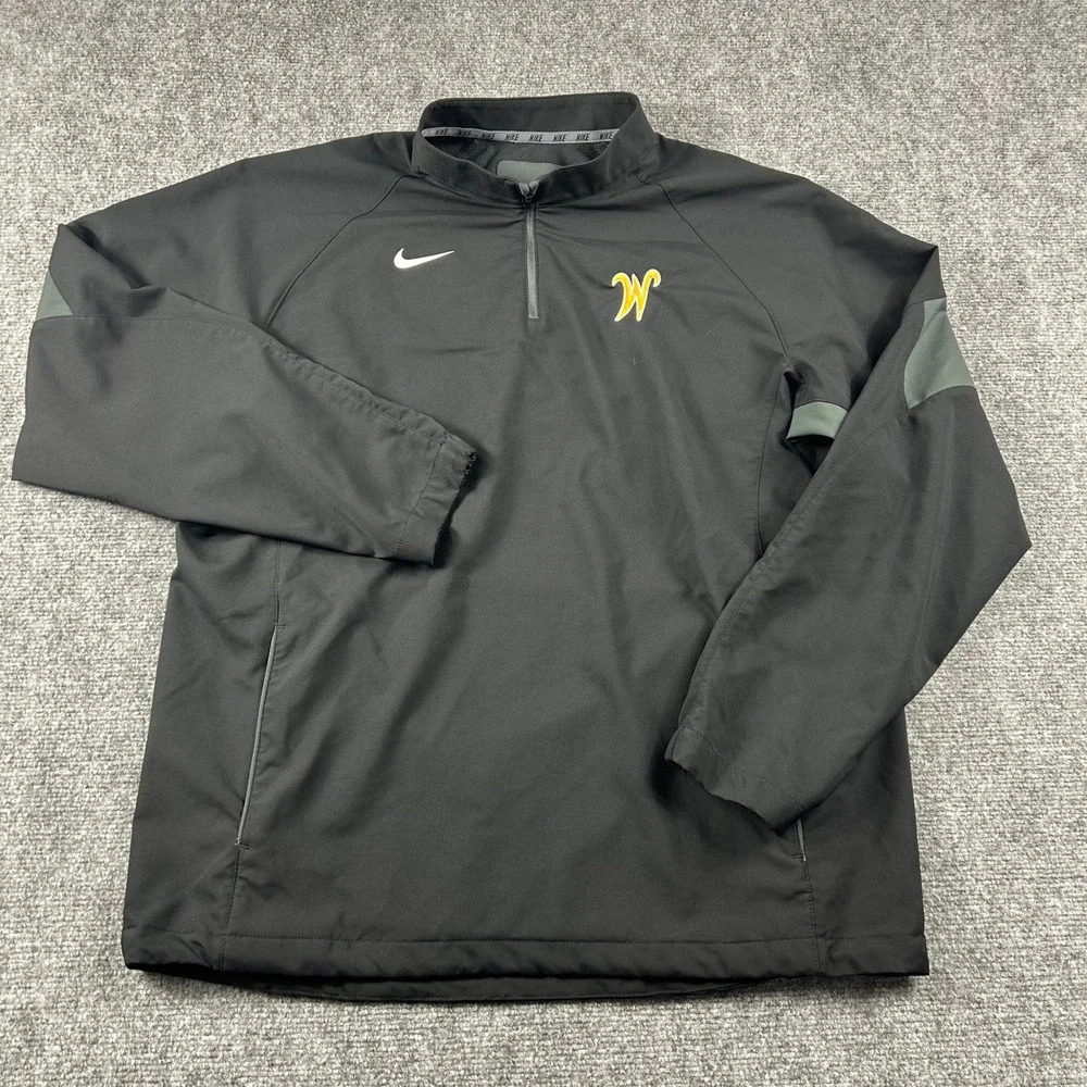 Nike‎ Wichita State Shockers Windbreaker Mens Large Black 1/4 Zip Jacket
